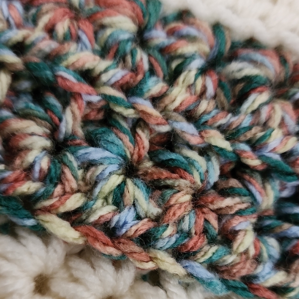 Handmade Crochet Blanket with Multicolor Stripes - Picture 3 of 6
